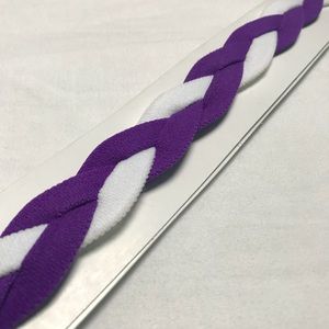 Purple and White Brand New Braided Headband